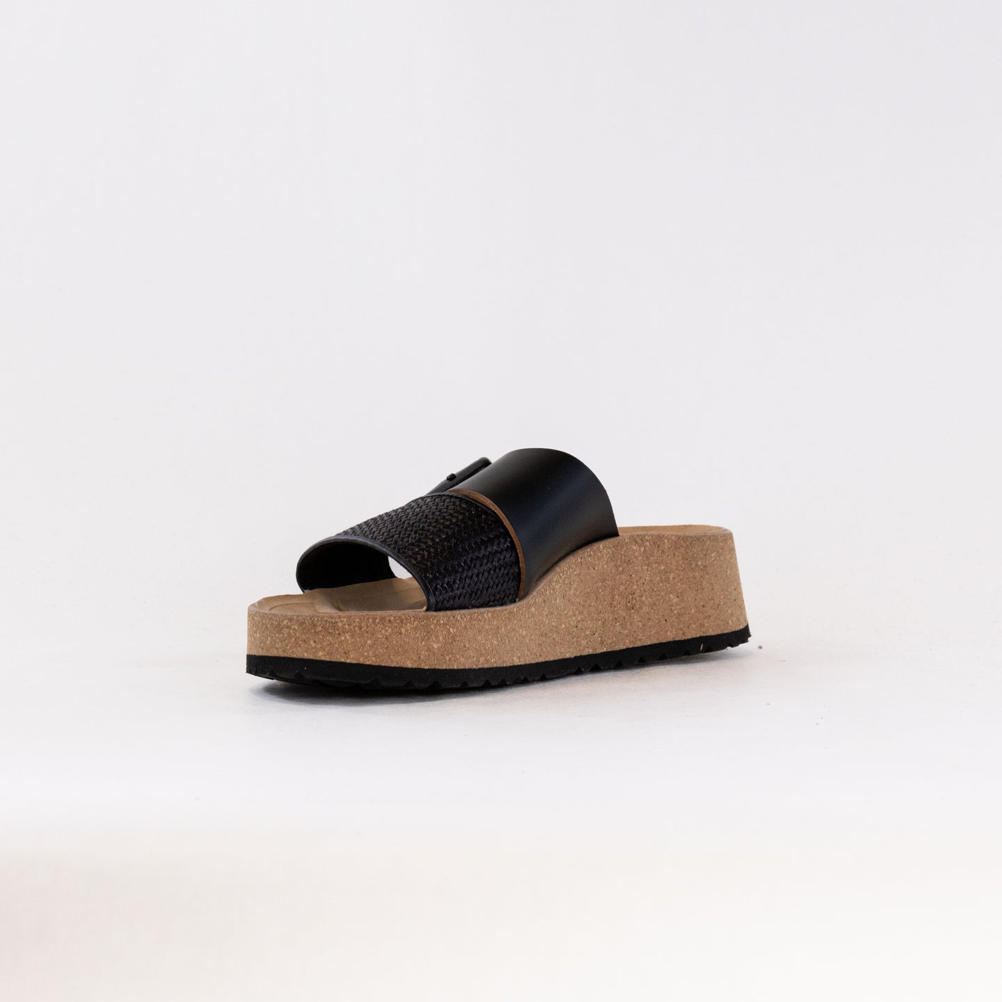 Birkenstock-Papillo Almina (Women's) - Black Raffia Leather