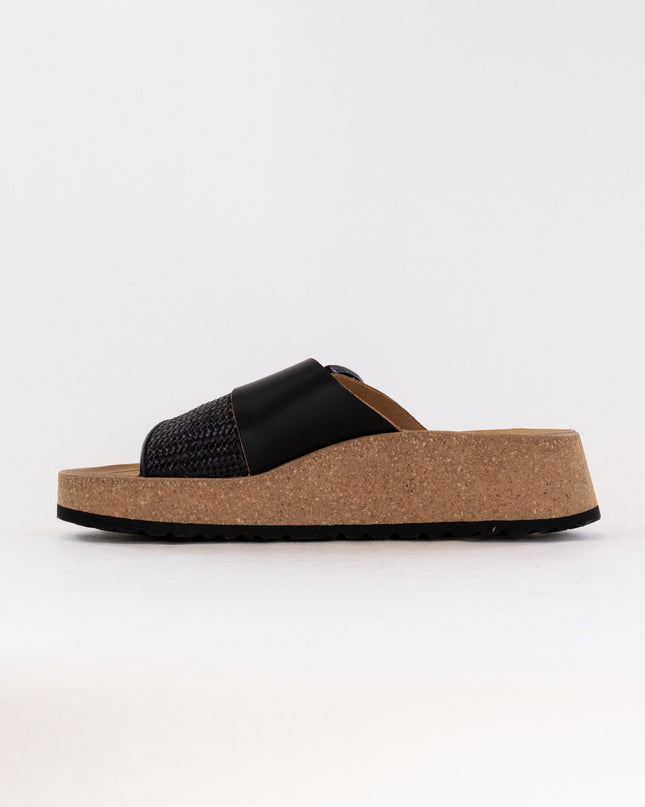 Birkenstock-Papillo Almina (Women's) - Black Raffia Leather