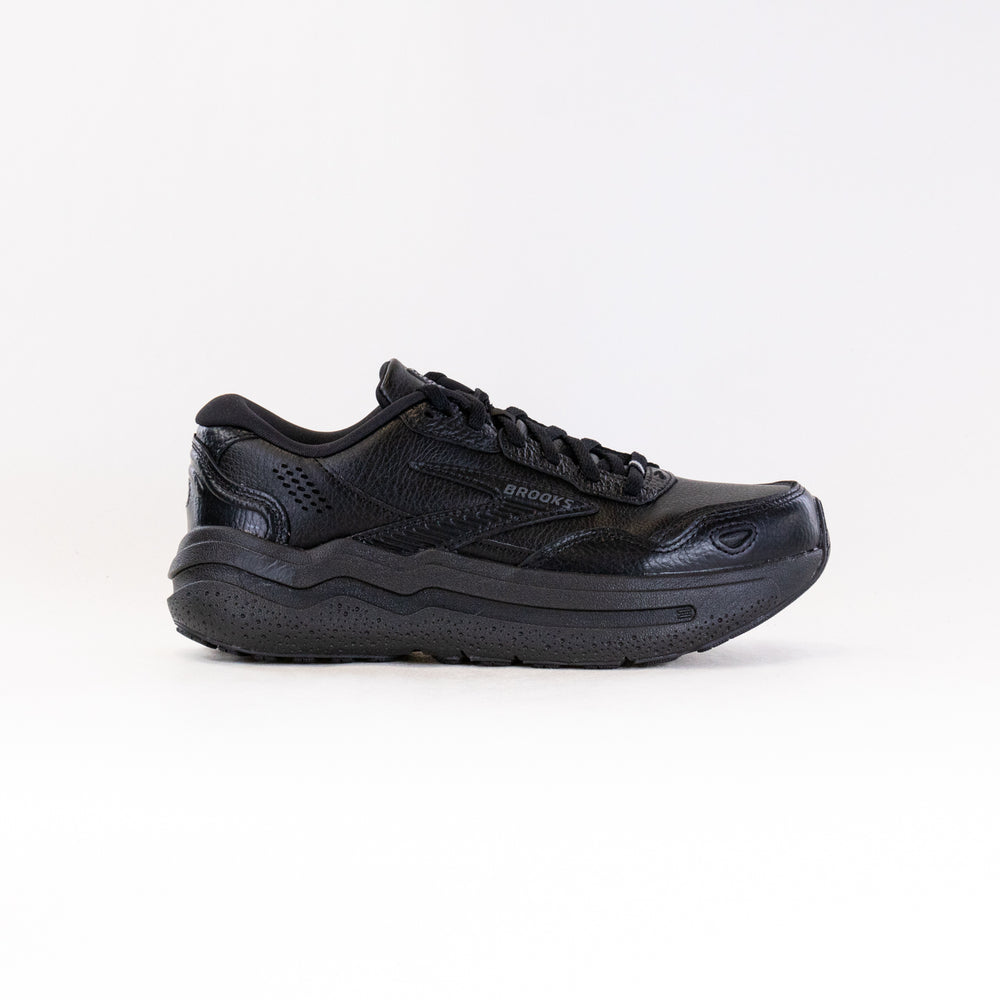 Brooks Ghost Max Leather (Men's) - Black/Black