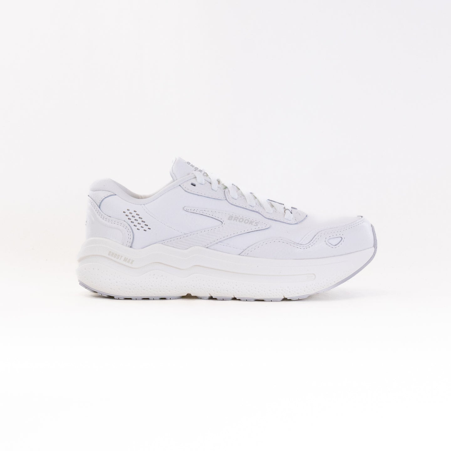 Brooks Ghost Max Leather (Men's) - White/White