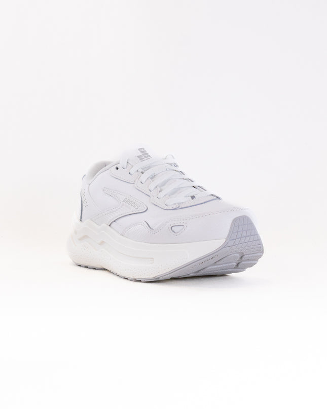 Brooks Ghost Max Leather (Men's) - White/White