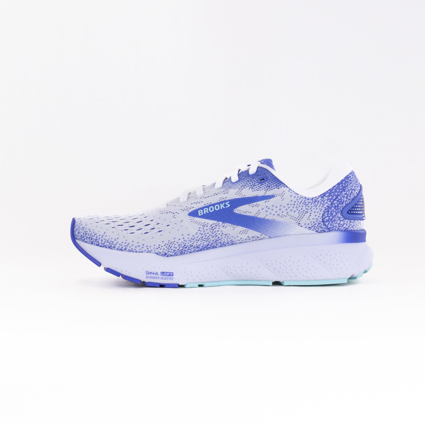 Brooks Ghost 16 (Women’s) - White/Amparo Blue/Limpet Shell