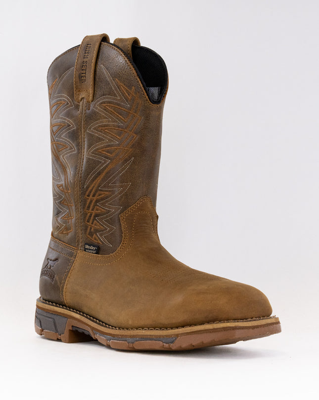 Irish Setter Marshall 11'' Waterproof Leather Safety Toe Pull-On (Men's) - Brown