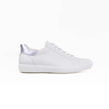 Ecco Soft 7 Easy Slip Sneaker (Women's) - White/Pure Silver