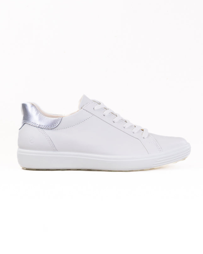 Ecco Soft 7 Easy Slip Sneaker (Women's) - White/Pure Silver