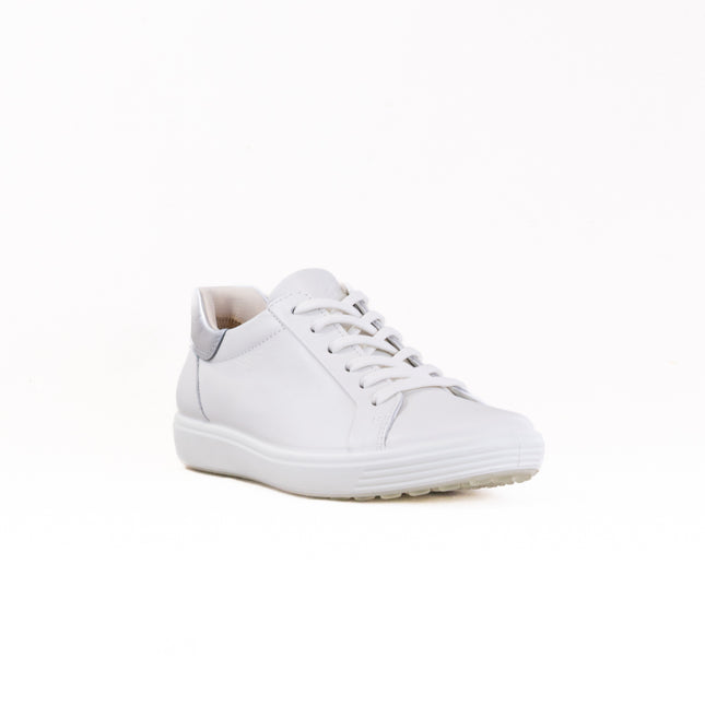 Ecco Soft 7 Easy Slip Sneaker (Women's) - White/Pure Silver