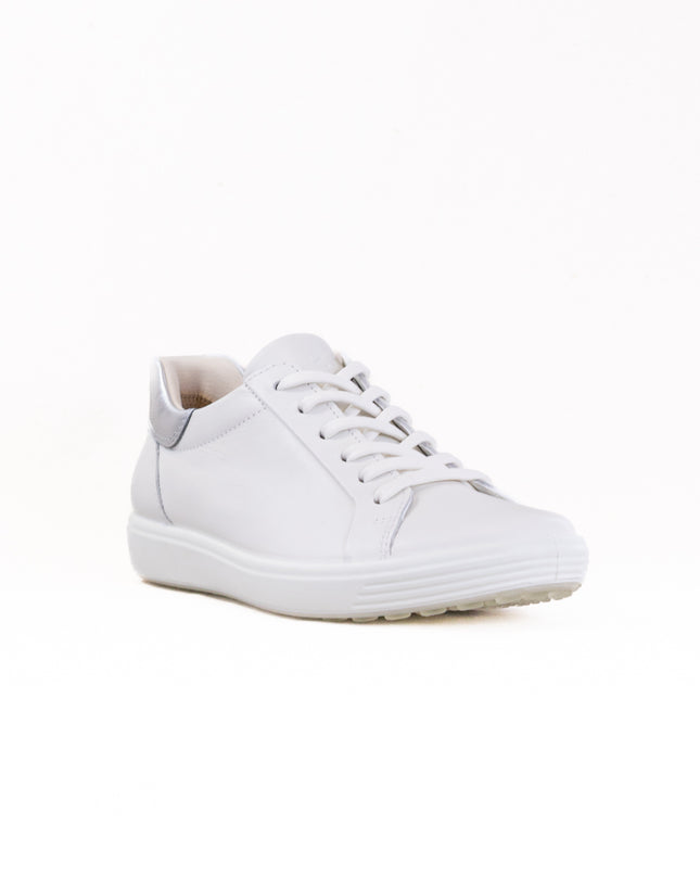 Ecco Soft 7 Easy Slip Sneaker (Women's) - White/Pure Silver