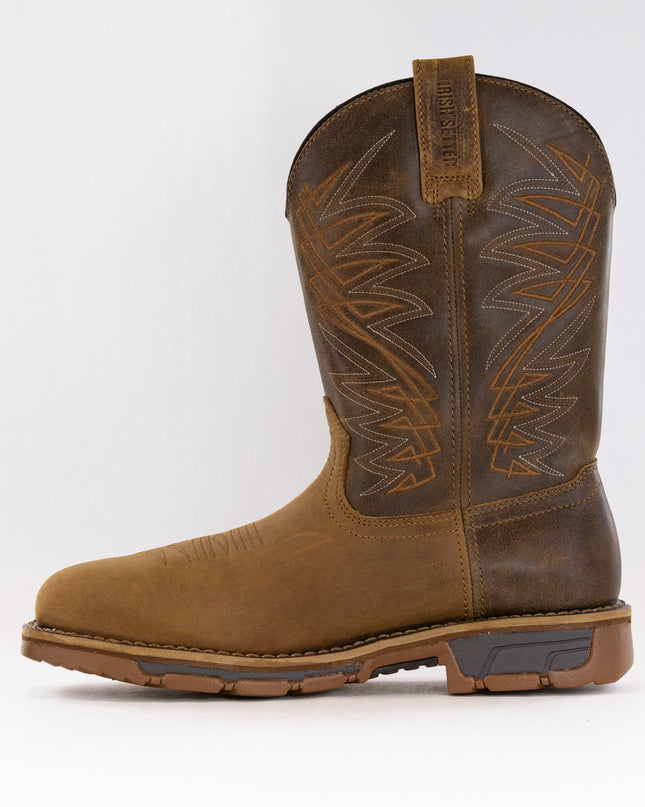 Irish Setter Marshall 11'' Waterproof Leather Safety Toe Pull-On (Men's) - Brown