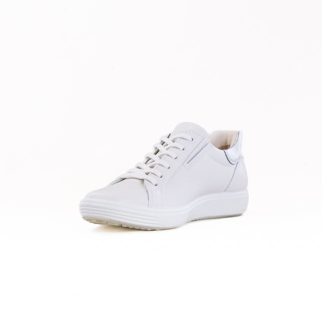 Ecco Soft 7 Easy Slip Sneaker (Women's) - White/Pure Silver