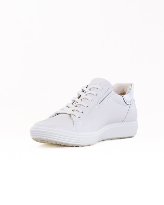 Ecco Soft 7 Easy Slip Sneaker (Women's) - White/Pure Silver