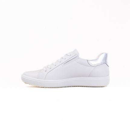 Ecco Soft 7 Easy Slip Sneaker (Women's) - White/Pure Silver