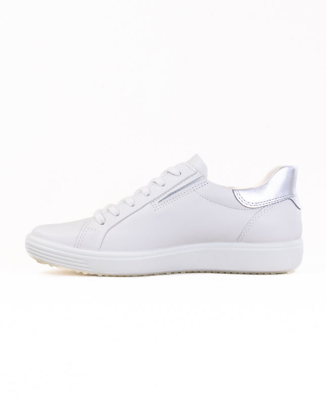 Ecco Soft 7 Easy Slip Sneaker (Women's) - White/Pure Silver
