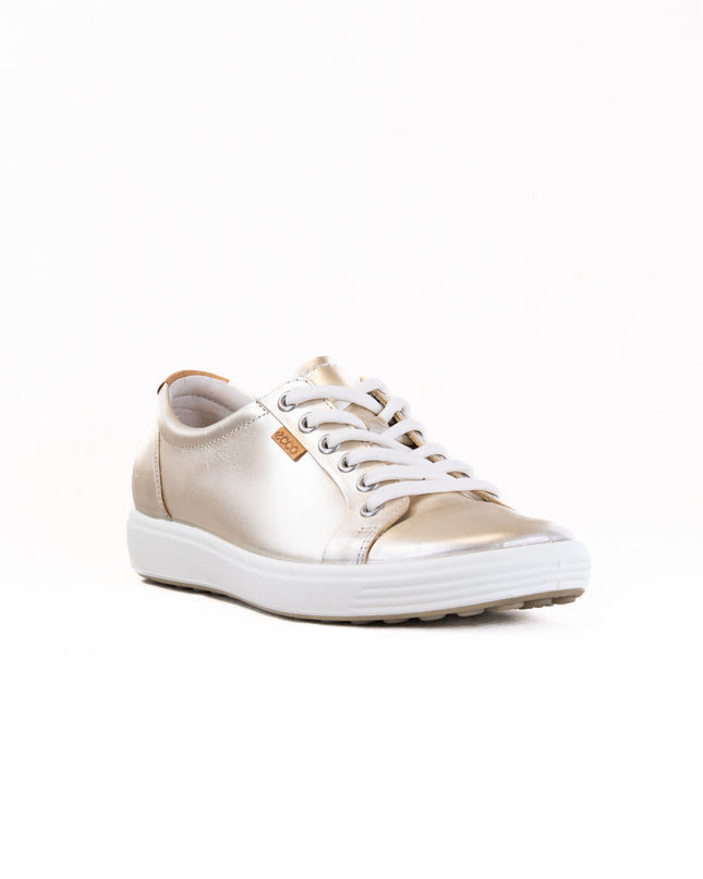 Ecco Soft 7 Sneaker (Women's) - Pure White/Gold