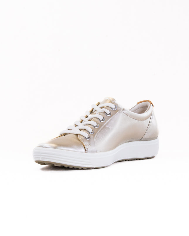 Ecco Soft 7 Sneaker (Women's) - Pure White/Gold