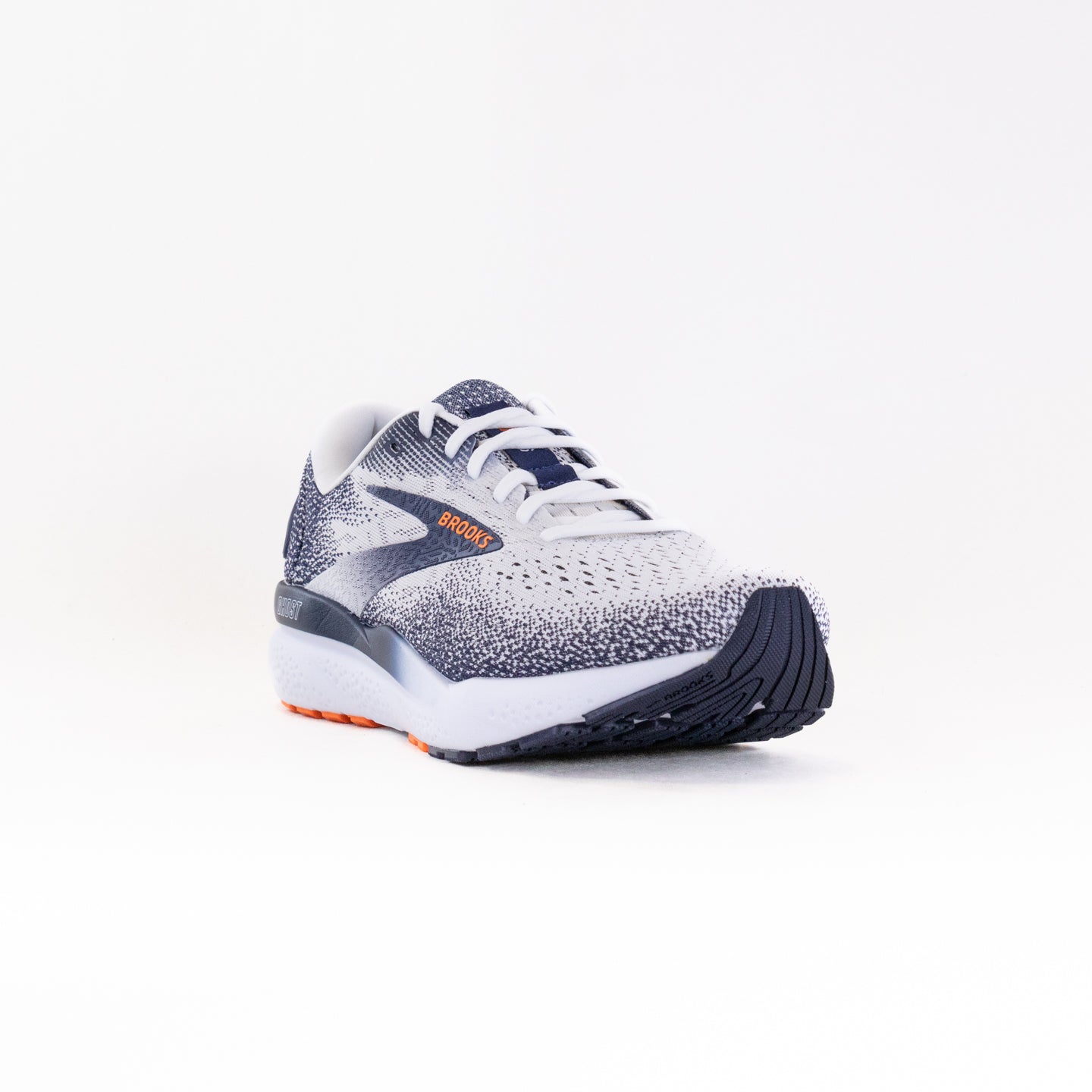 Brooks Ghost 16 (Men’s) - White/Peacoat/Orange