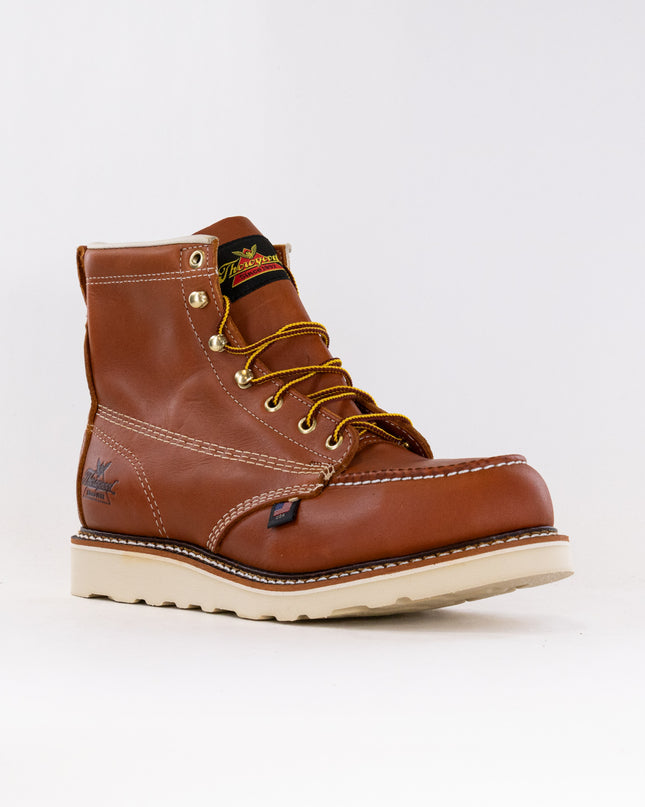 Thorogood American Heritage 6'' Safety Toe Moc Toe Maxwear Wedge (Men's) - Tobacco