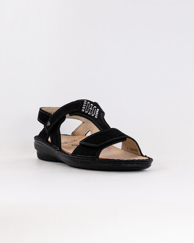 Finn Comfort Calvia (Women's) - Black Nubuck Leather