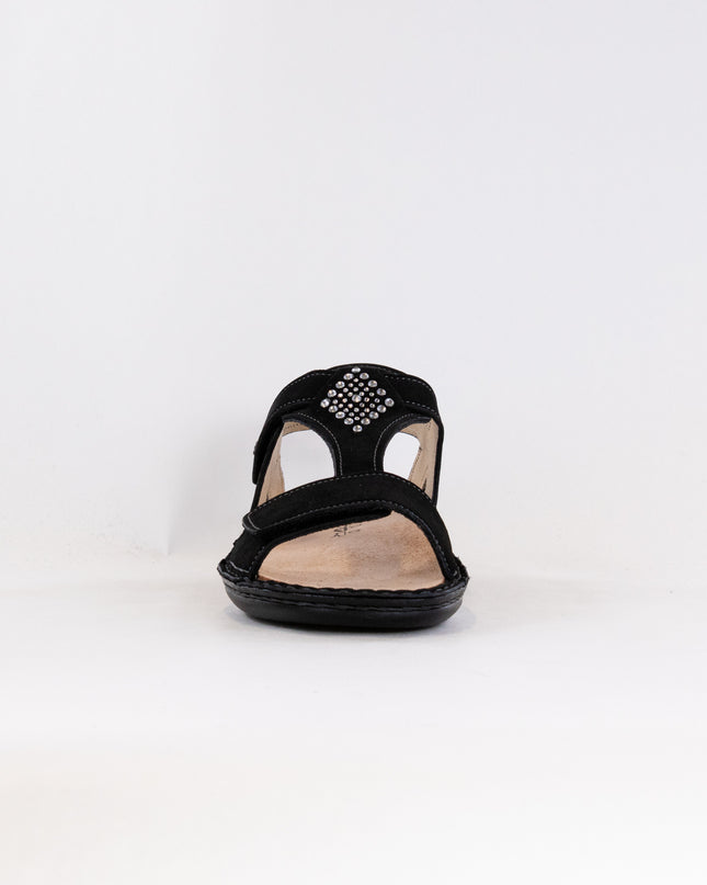 Finn Comfort Calvia (Women's) - Black Nubuck Leather