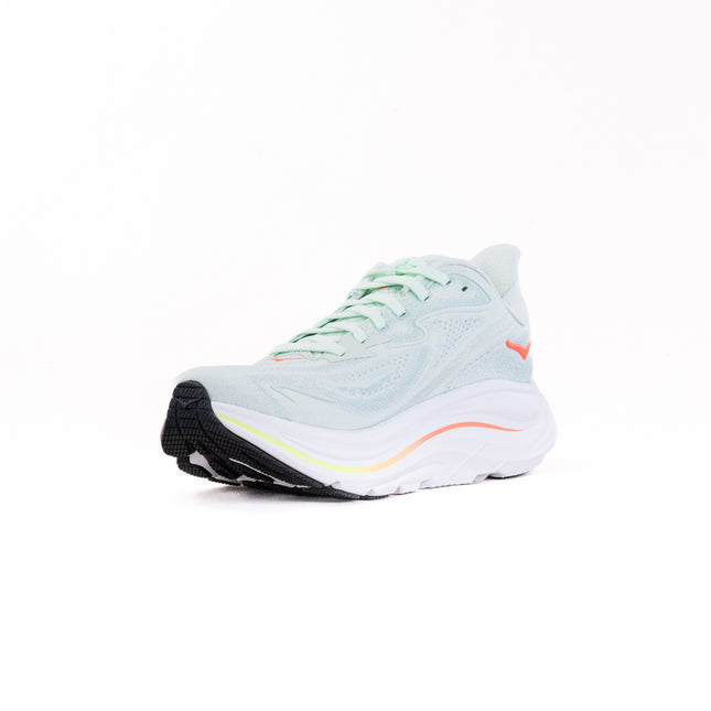 Hoka Clifton 10 (Women's) - Sea Glass/Neon Flame