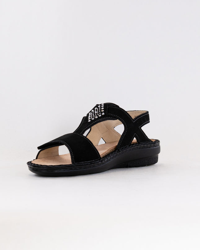 Finn Comfort Calvia (Women's) - Black Nubuck Leather