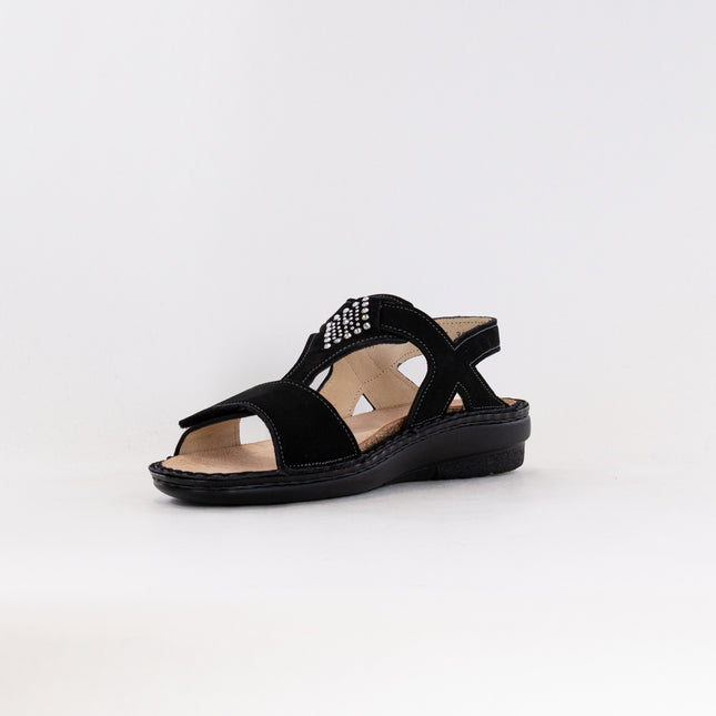 Finn Comfort Calvia (Women's) - Black Nubuck Leather