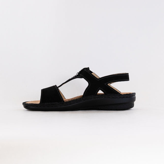 Finn Comfort Calvia (Women's) - Black Nubuck Leather