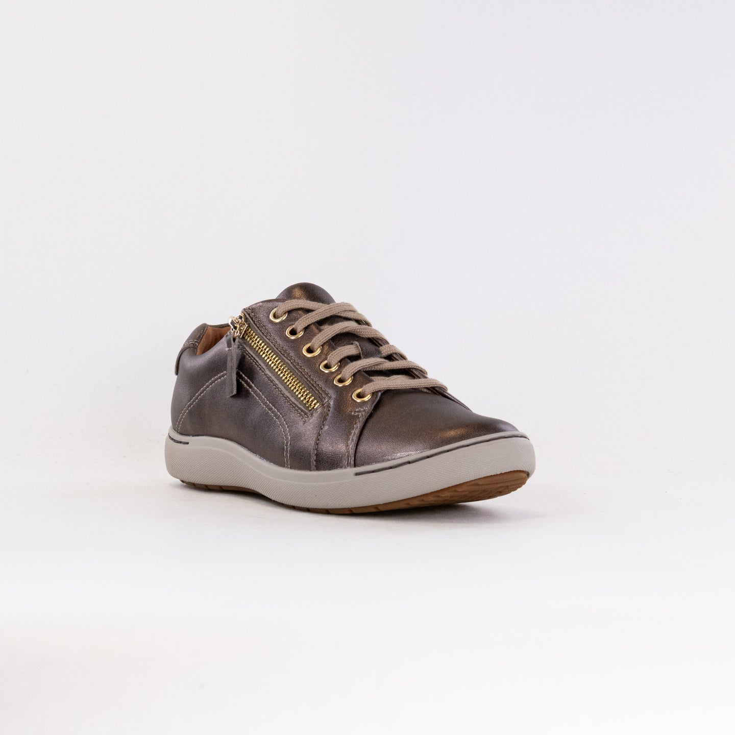 Clarks Nalle Lace (Women's) - Bronze Metallic Leather