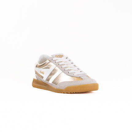 Gola Firefly Metallic Sneakers (Women's) - Gold/Off White