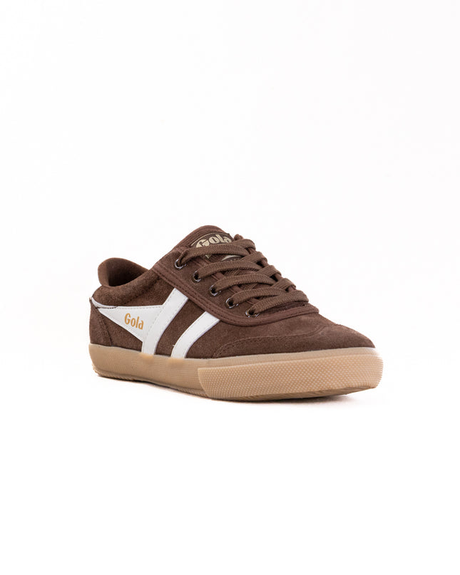 Gola Badminton Suede Plimsolls Sneakers (Women's) - Dark Brown/Off White
