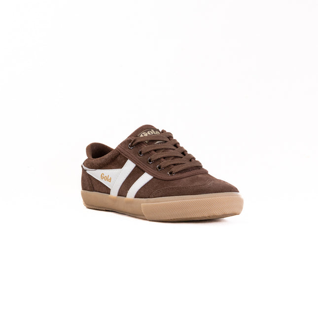 Gola Badminton Suede Plimsolls Sneakers (Women's) - Dark Brown/Off White