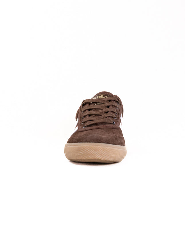 Gola Badminton Suede Plimsolls Sneakers (Women's) - Dark Brown/Off White