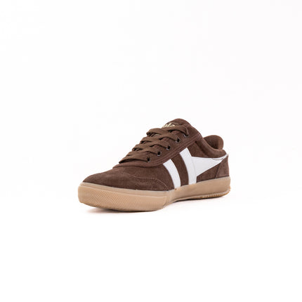Gola Badminton Suede Plimsolls Sneakers (Women's) - Dark Brown/Off White