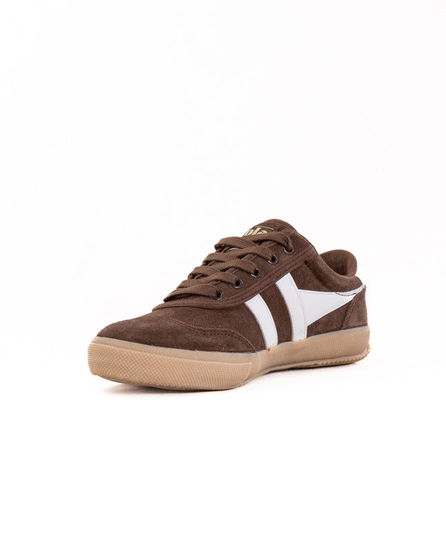 Gola Badminton Suede Plimsolls Sneakers (Women's) - Dark Brown/Off White