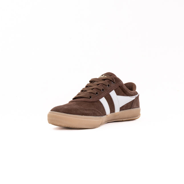Gola Badminton Suede Plimsolls Sneakers (Women's) - Dark Brown/Off White