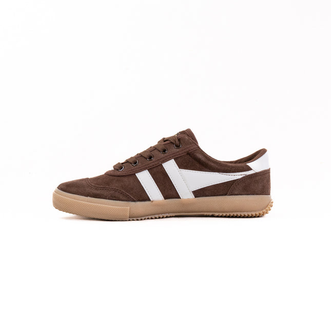Gola Badminton Suede Plimsolls Sneakers (Women's) - Dark Brown/Off White