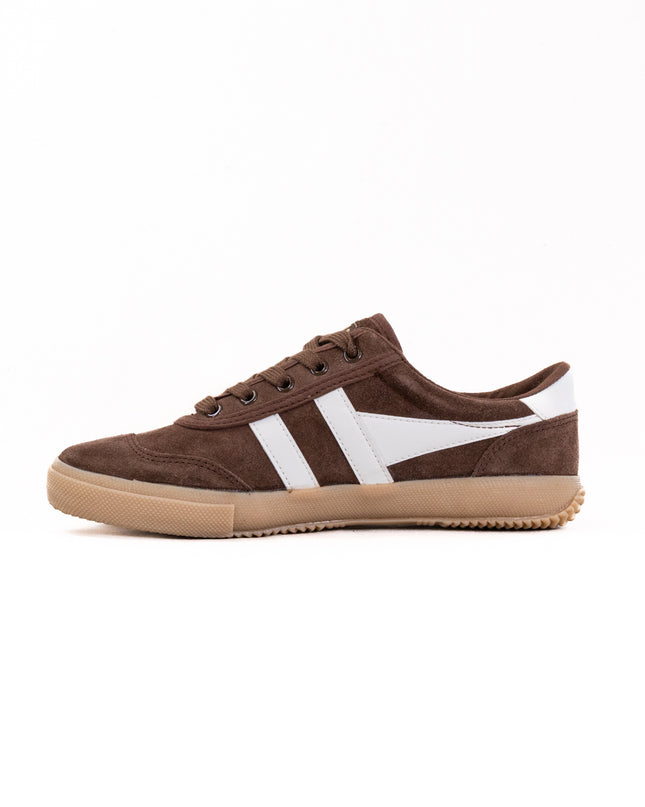 Gola Badminton Suede Plimsolls Sneakers (Women's) - Dark Brown/Off White