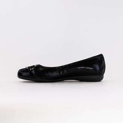Trotters Sizzle Signature Flat (Women's) - Black Patent Suede