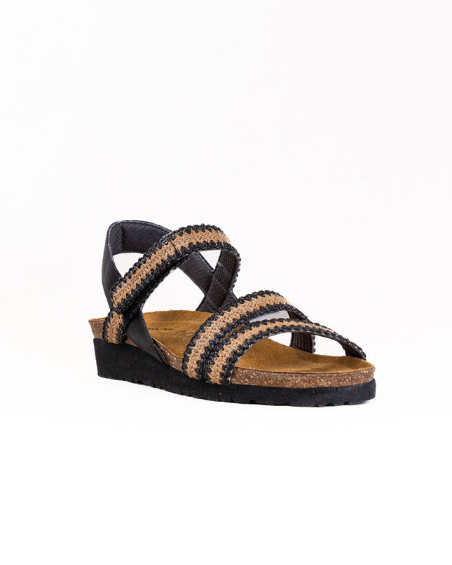 Naot Kayla (Women's) - Jet Black Leather/Raffia