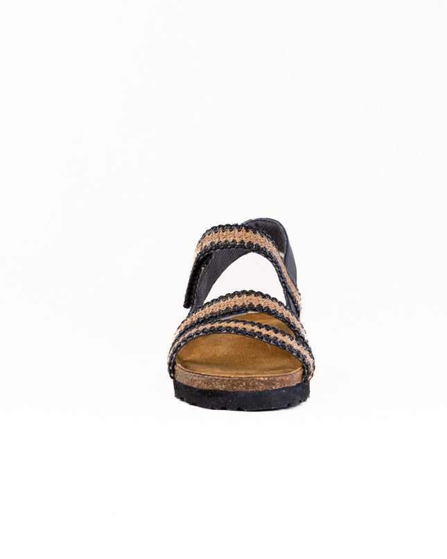 Naot Kayla (Women's) - Jet Black Leather/Raffia