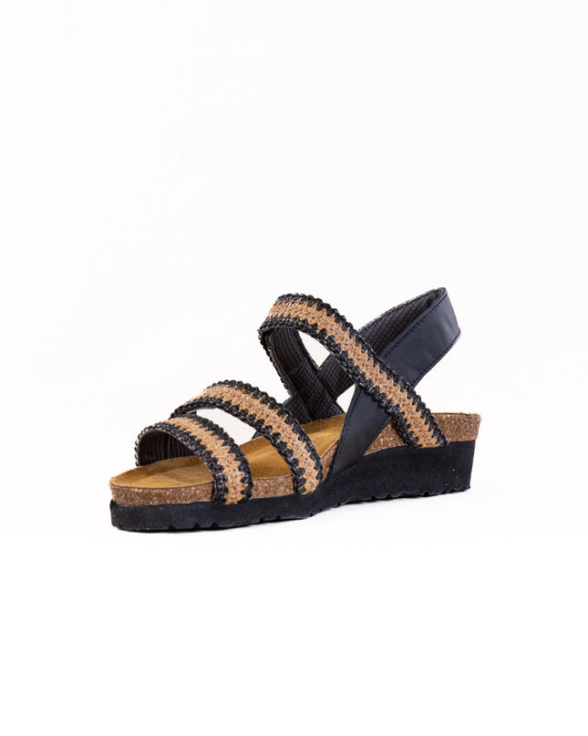 Naot Kayla (Women's) - Jet Black Leather/Raffia