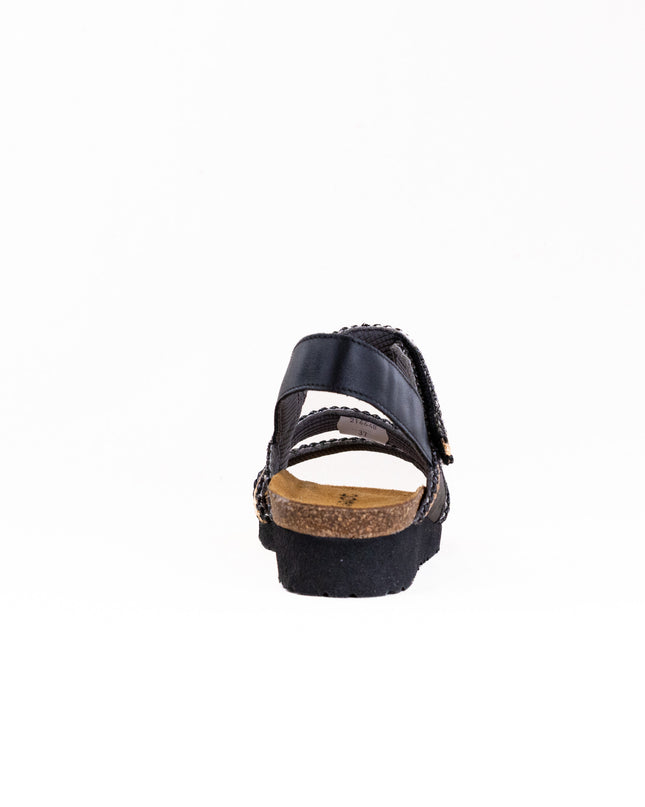 Naot Kayla (Women's) - Jet Black Leather/Raffia