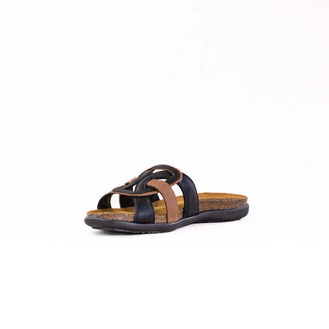 Naot Liv (Women's) - Jet Black Leather/Latte Combi