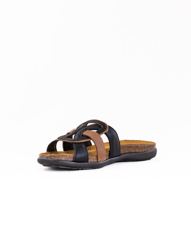 Naot Liv (Women's) - Jet Black Leather/Latte Combi