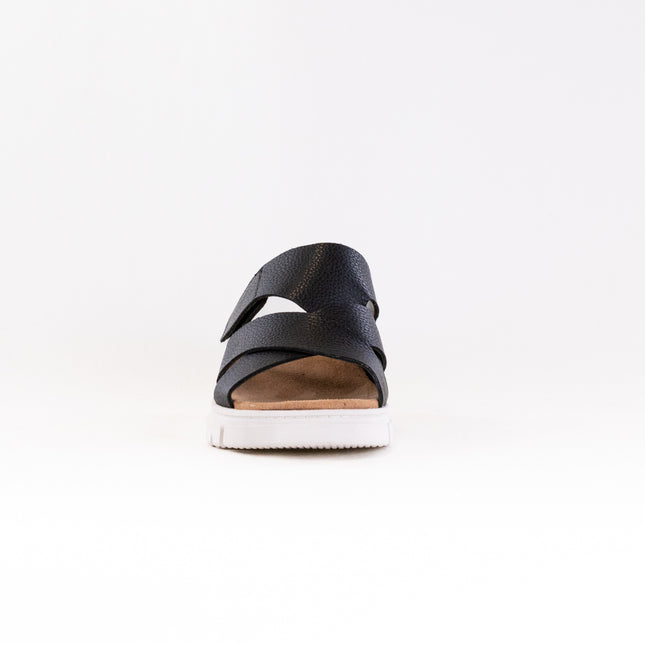 Vionic Uptown Sunset Wedge Sandal (Women's) - Black Leather