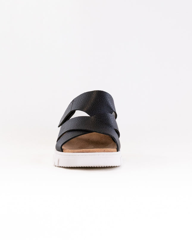 Vionic Uptown Sunset Wedge Sandal (Women's) - Black Leather