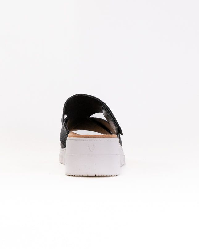 Vionic Uptown Sunset Wedge Sandal (Women's) - Black Leather