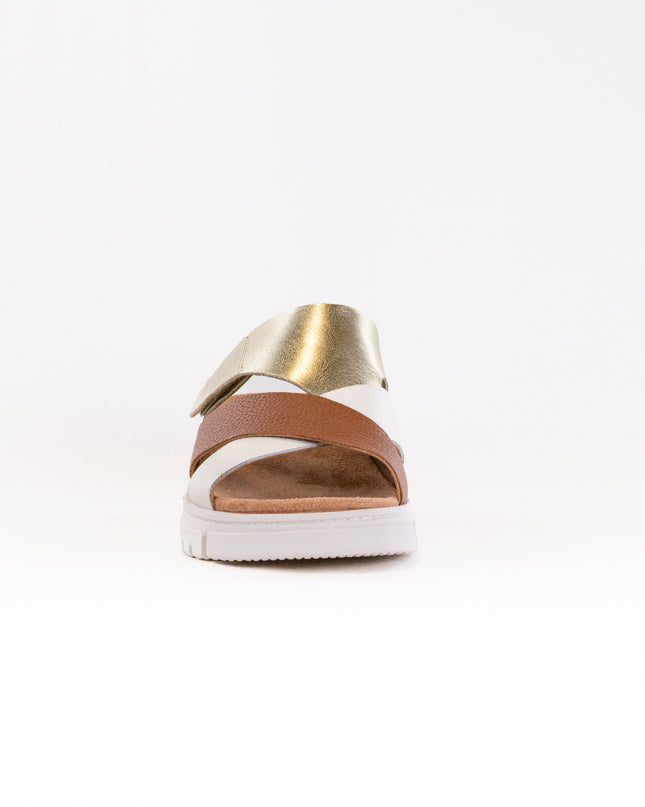 Vionic Uptown Sunset Wedge Sandal (Women's) - Metallic Tan/Gold Leather