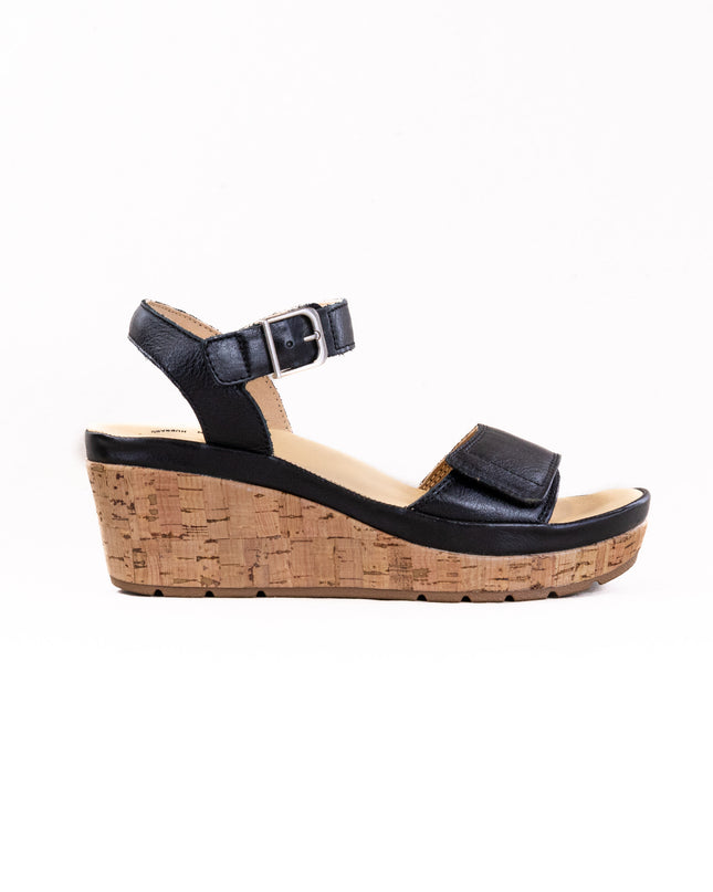 Samuel Hubbard Portola Two Trap Wedge Sandal (Women's) - Black Leather