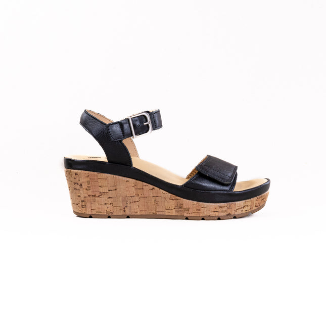 Samuel Hubbard Portola Two Trap Wedge Sandal (Women's) - Black Leather