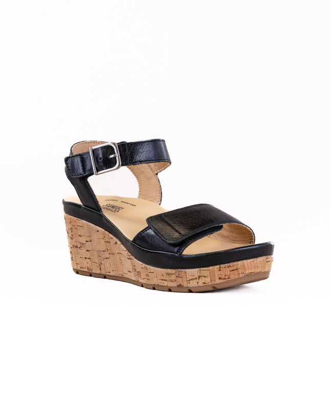 Samuel Hubbard Portola Two Trap Wedge Sandal (Women's) - Black Leather